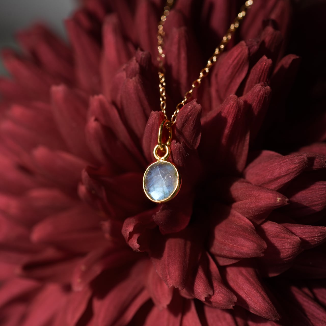 ラブラドライトの天然石ネックレス（Silver925／14kgf） アクセサリー