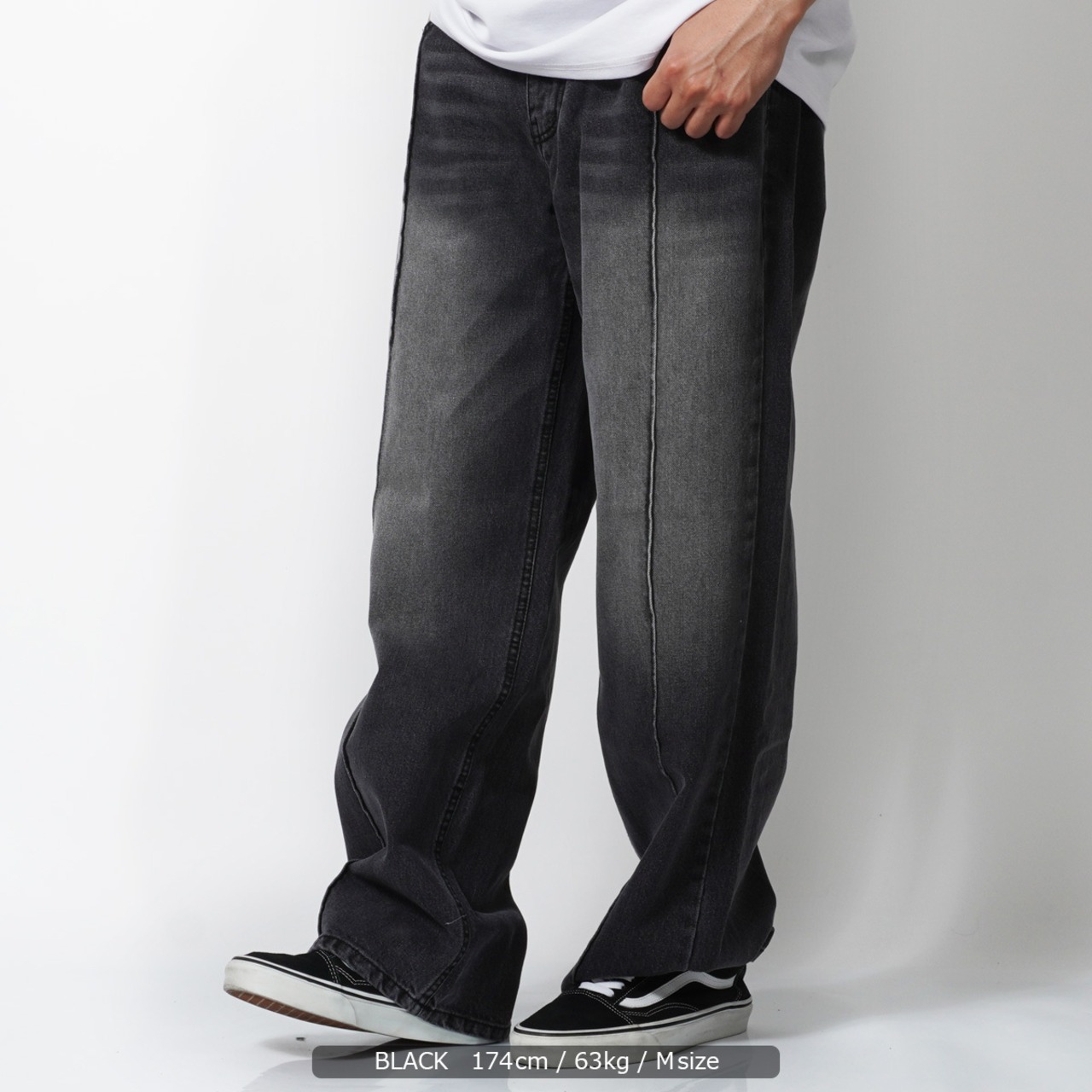 \SALE/◆ピンタック ワイドデニムパンツ◆kr-22054