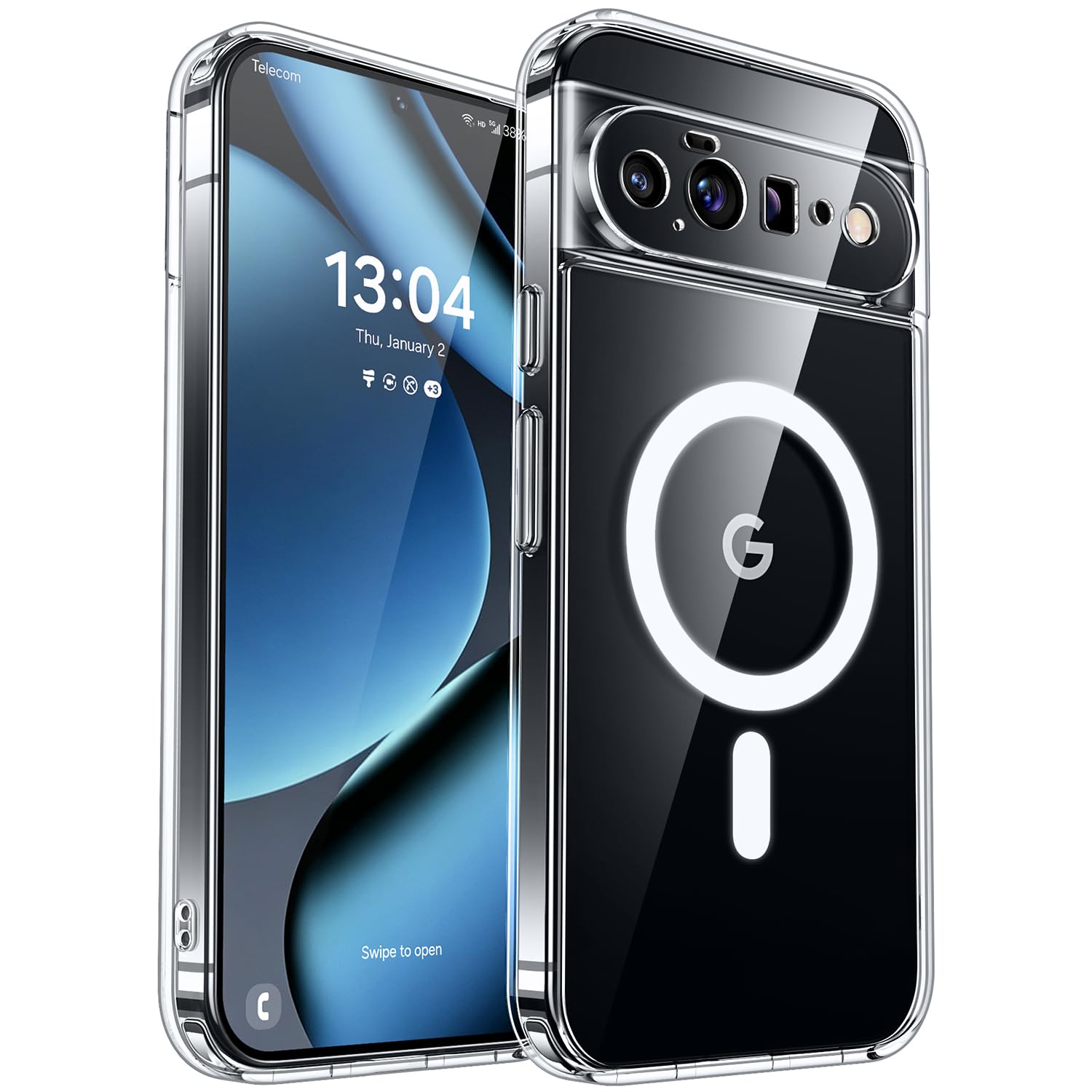 CANSHN Google Pixel 11 用 ケース Magsafe対応 カメラ周辺保護 ワイヤレス充電 耐衝撃 傷つき防止 透明