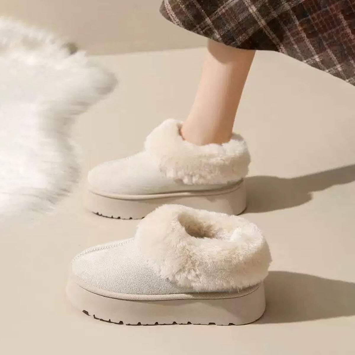 厚底 ムートンブーツ レディース 秋冬 韓国 防寒 保温 暖かい もこもこ 大人 かわいい 履きやすい 裏起毛 フェイクファー きれいめ カジュアル 大人可愛い 大人女子