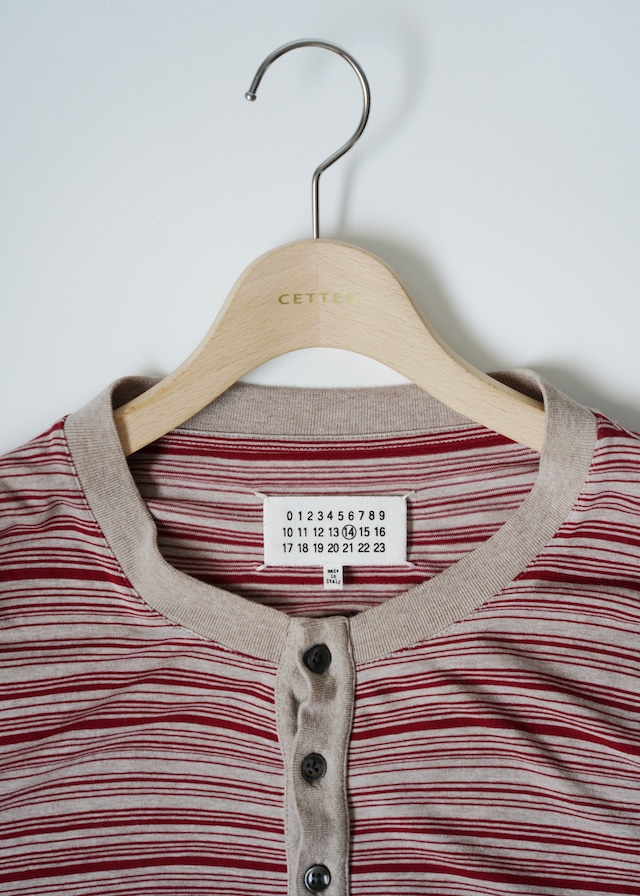 Maison Margiela 16AW border henley neck t-shirt