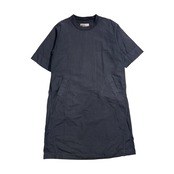 リネン混 MHL. マーガレットハウエル 半袖 ロング ワンピース サイズ 2/チャコール系 レディース