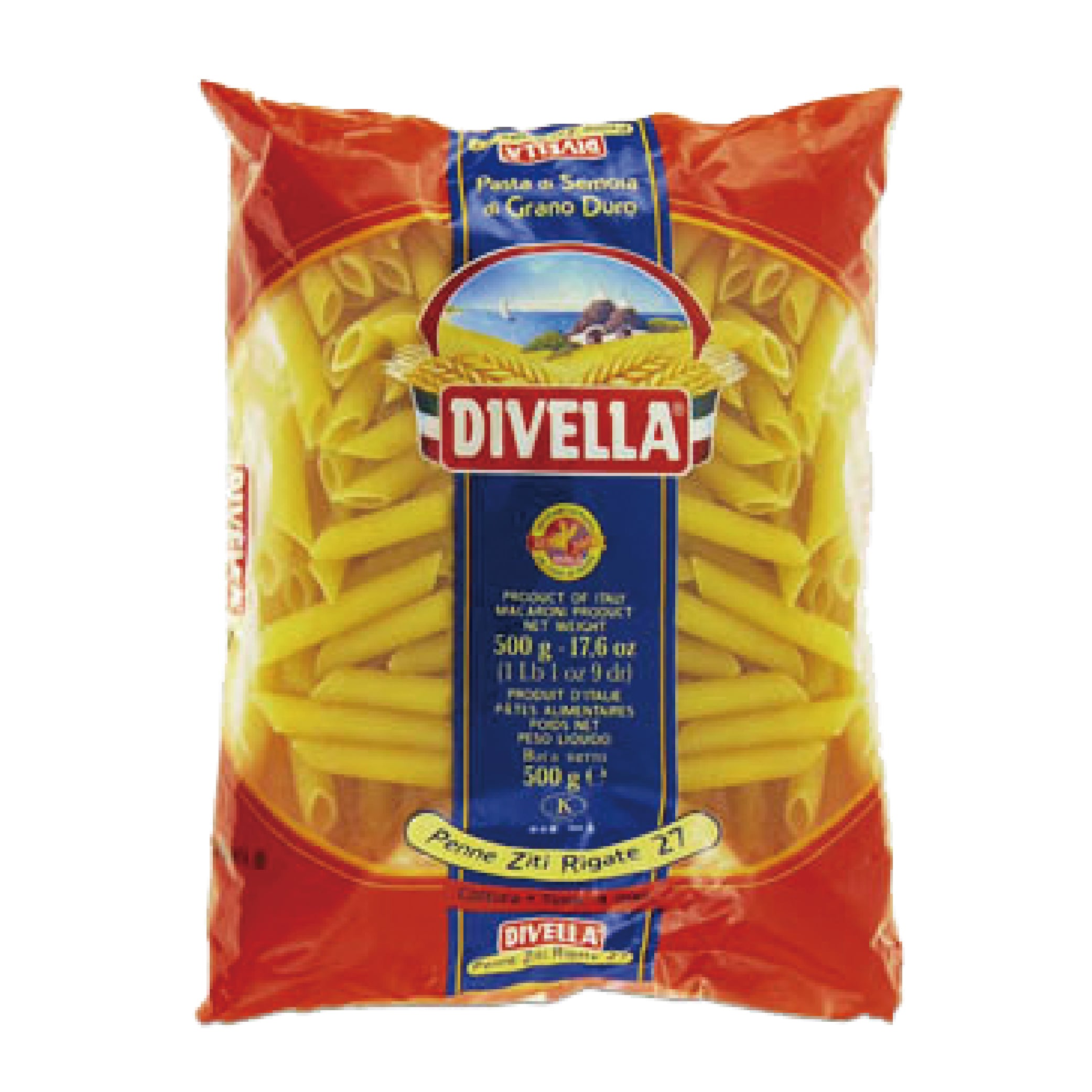 ディヴェッラ #27 ペンネ・ズィーティ・リガーテ 500g | チャオネット