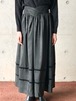 Vintage Gathered Skirt With Velvet Tape Made In West Germany