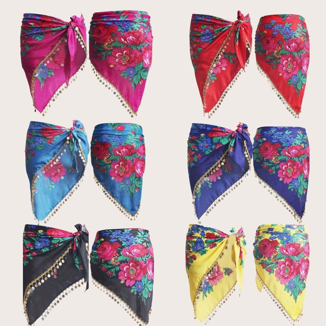 ヒップスカーフ ヒップスカート 花柄 コイン ジプシー