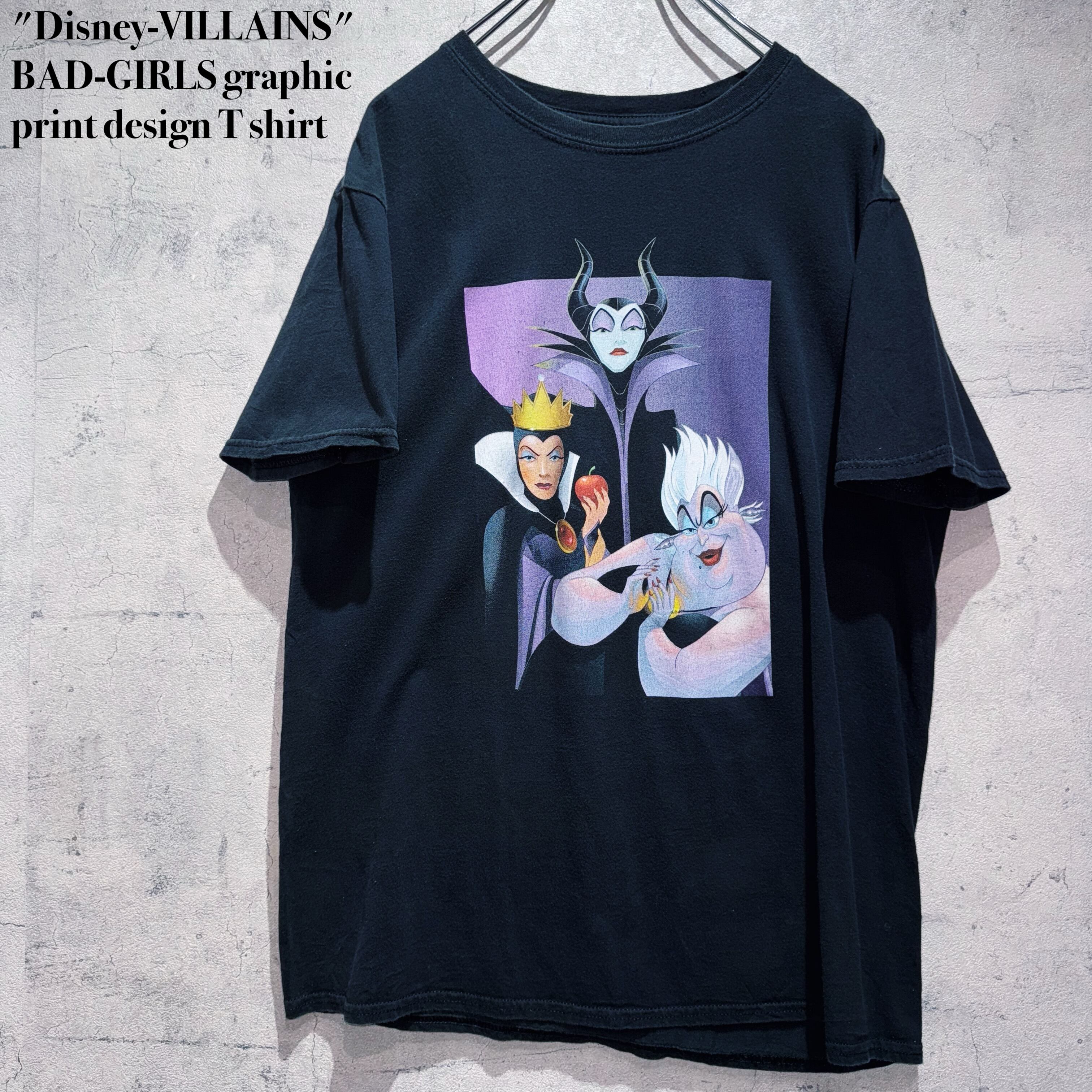 "Disney-VILLAINS"BAD-GIRLS graphic print design T shirt