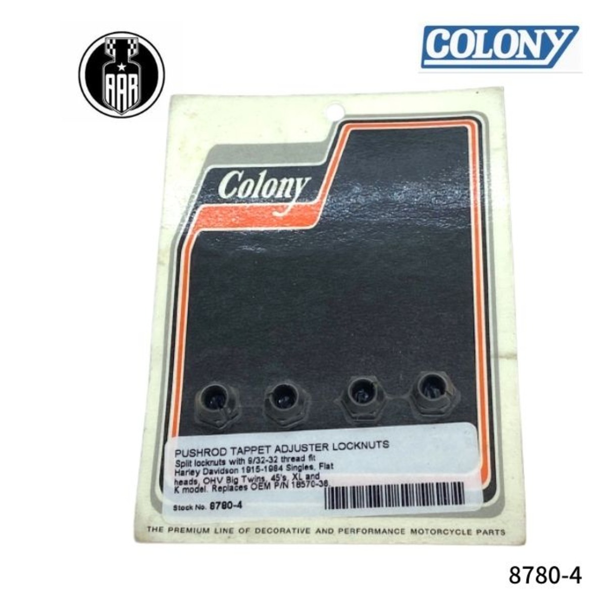 87804 Colony コロニー プッシュロッド タペット アジャスター ロックナット ハーレーダビッドソン 19151984年