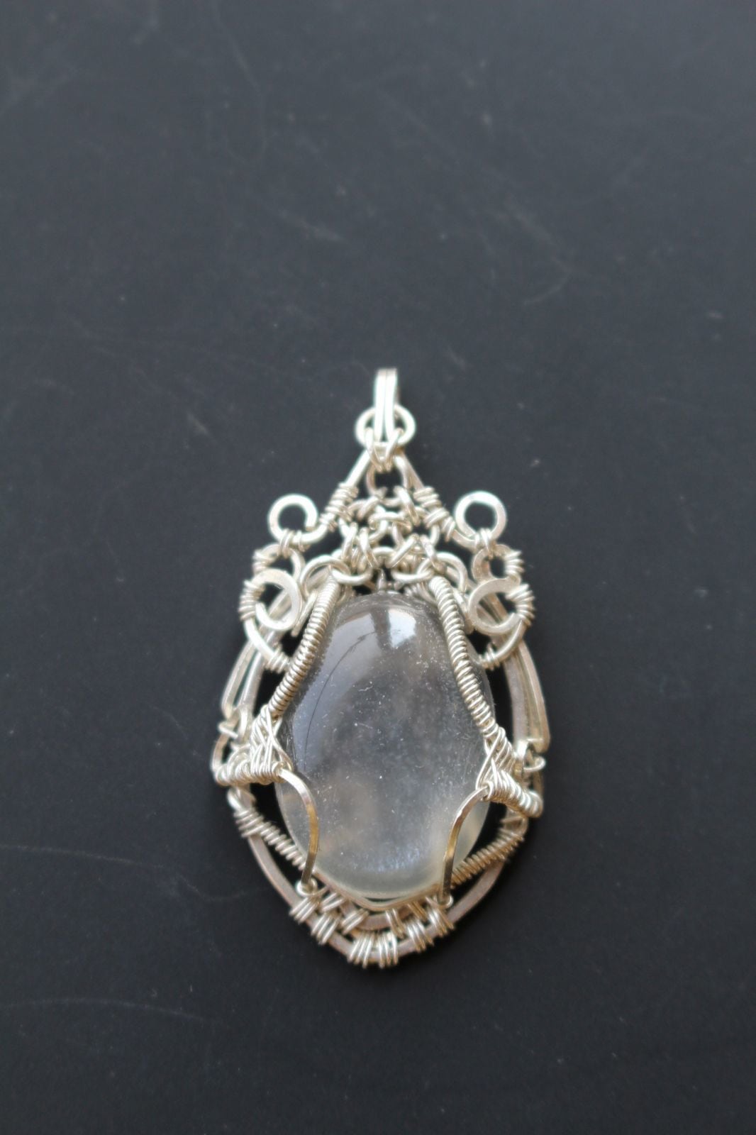 Moonstone silver925 wire wrapping pendant