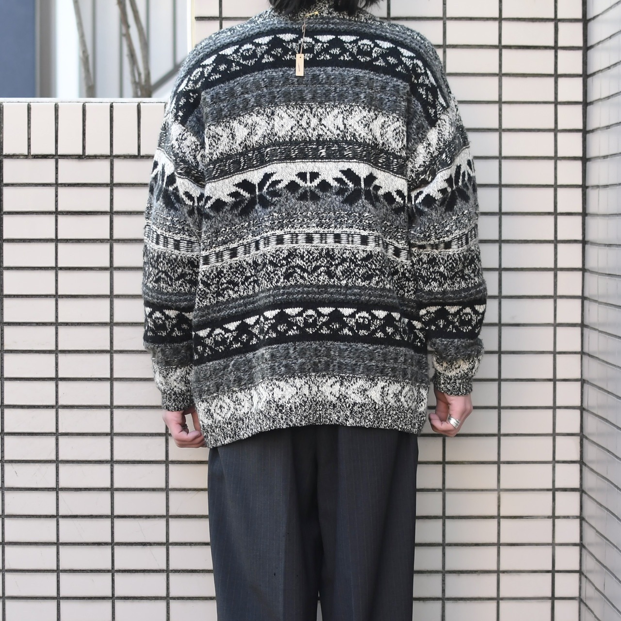 monotone wool acryl cardigan