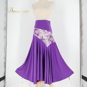 フラメンコ 衣装 ファルダ スカート パープル系 紫 イチオク ICHIOKU 花柄 伸縮 ストレッチ ダンス パーティ 発表会 社交ダンス レッスン 練習着 ステージ衣装 ダンス衣装 練習用 レッスン用 発表会衣装 パーティー用 舞台 柔らかい エレガント かわいい 大人可愛い 女性用