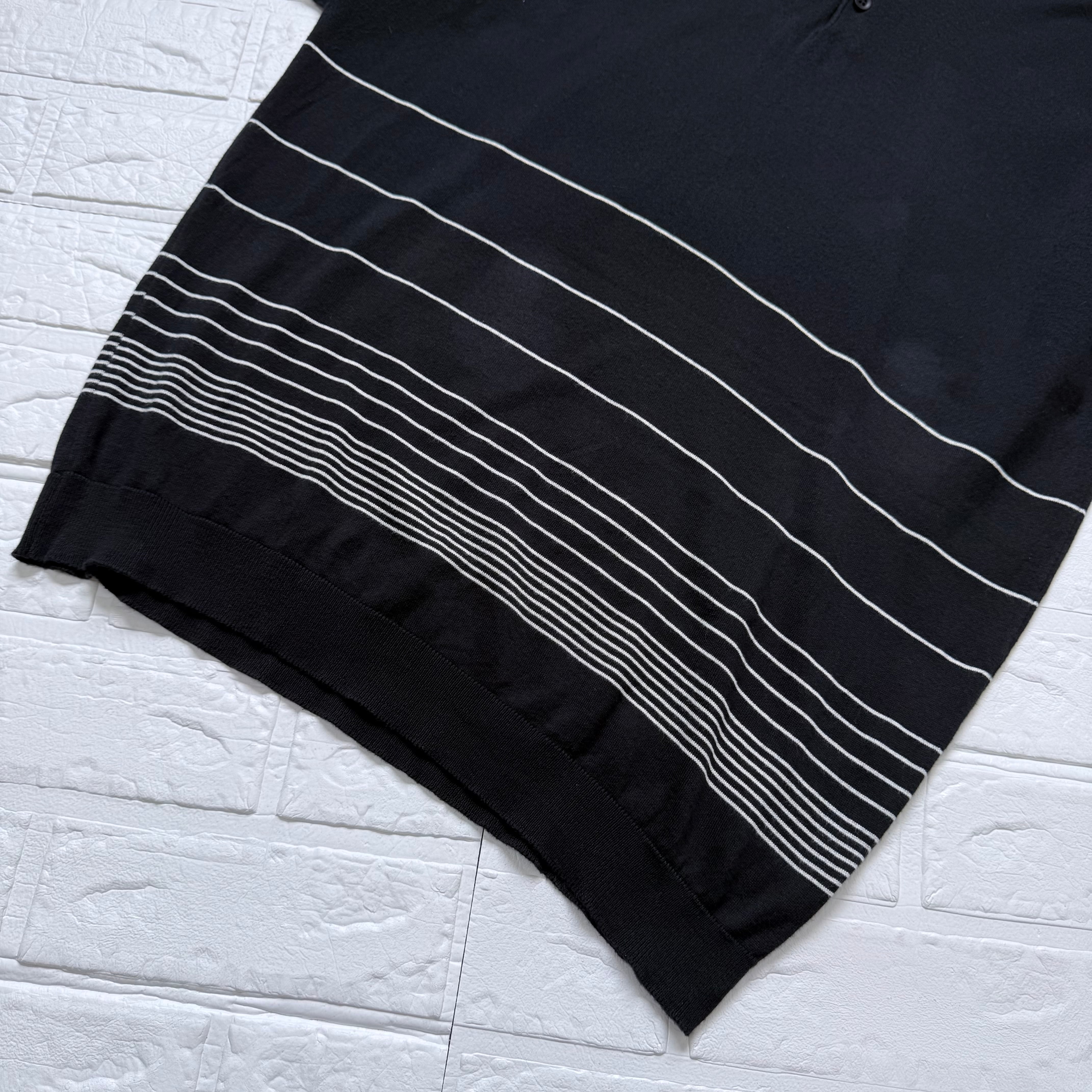 JOHN SMEDLEY 旧タグ シーアイランドコットン パネルボーダー 半袖