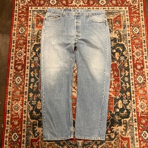 80s USA製 Levi's 501 デニムパンツ W106cm リーバイス ヴィンテージ グランジ ダメージ ジーパン ジーンズ 522刻印 インディゴ 90s