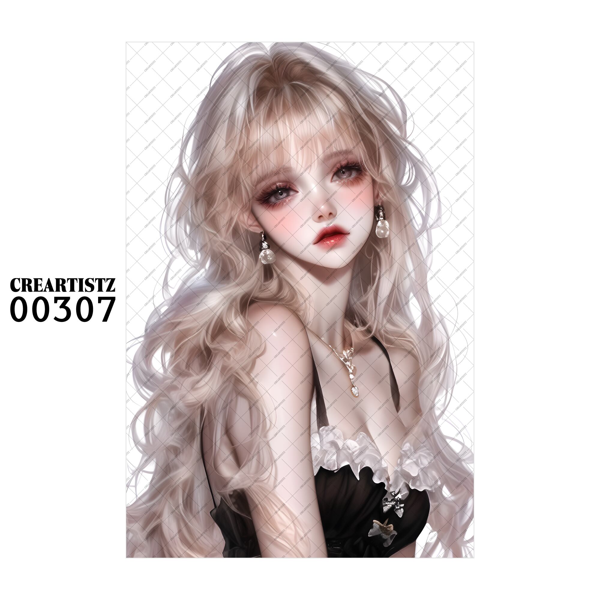 00307 ガール キュート オリジナル ペーパー/ステッカー 4枚セット CREARTISTZ