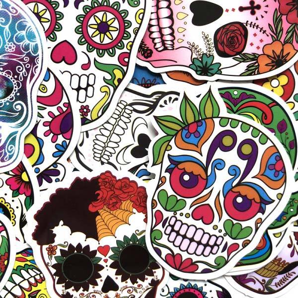 超歓迎された メキシコ シュガースカル ドクロ ステッカー シール メキシカンスカル カラベラ 死者の日 Zams Ma