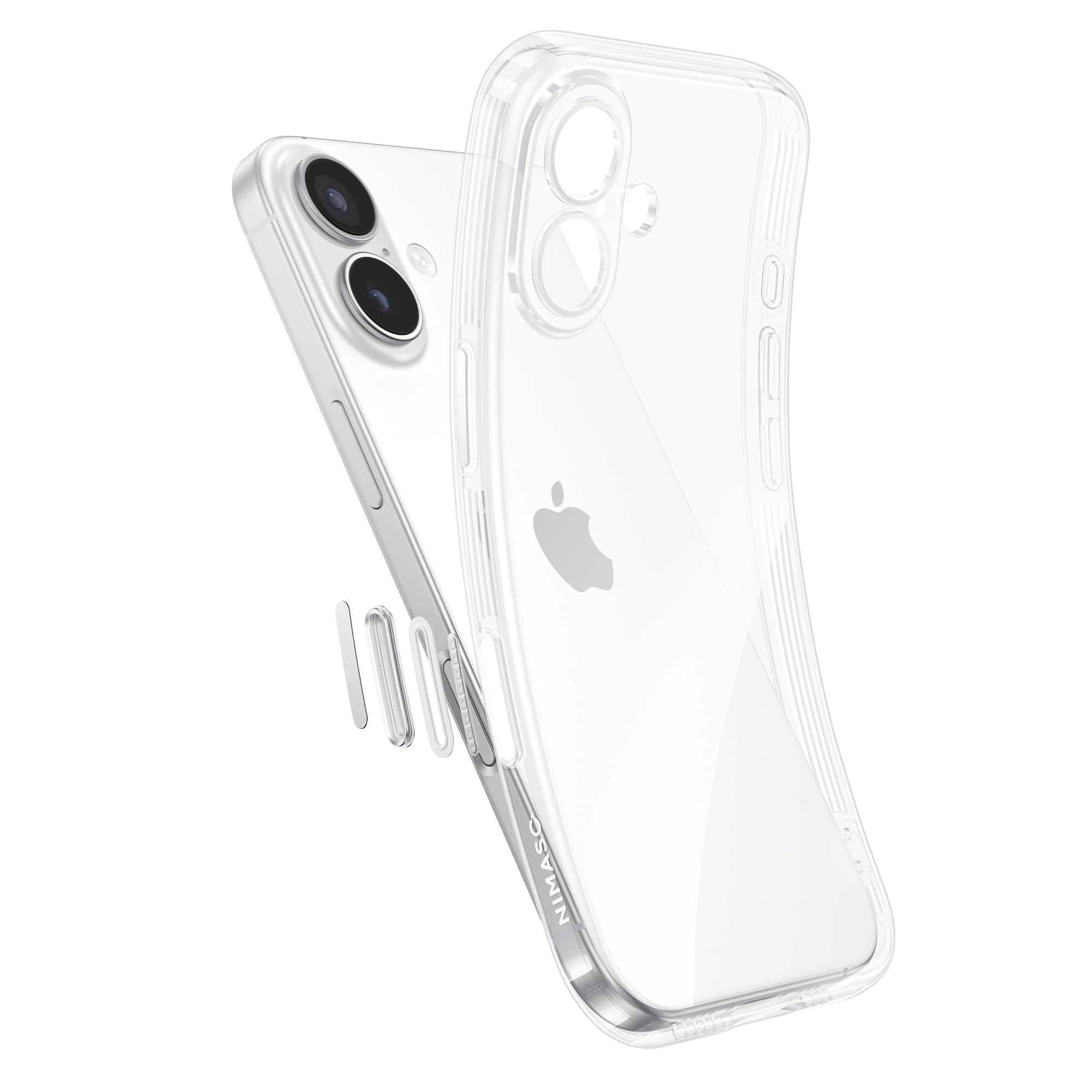 NIMASO iPhone 17用 ケース 透明 軽量 ソフト カバー 耐衝撃 カメラコントロールボタン付き ワイヤレス充電対応 カメラ レンズ保護