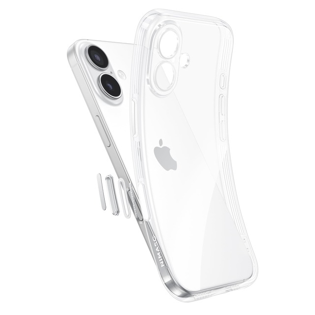 NIMASO iPhone 17用 ケース 透明 軽量 ソフト カバー 耐衝撃 カメラコントロールボタン付き ワイヤレス充電対応 カメラ レンズ保護
