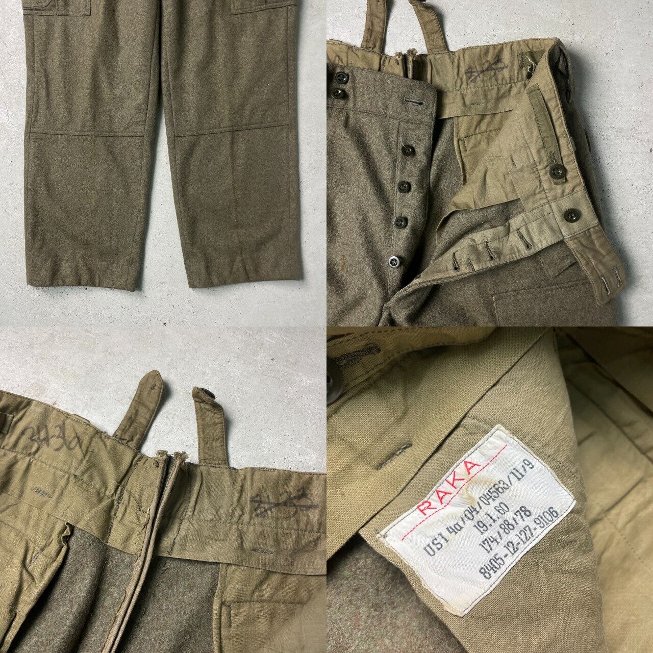 60s~ 実物 ドイツ軍ダブルニーウールカーゴパンツミリタリーユーロミリタリー 古着 60s ドイツ軍 ミリタリー ダブルニー 圧縮 ヘビー ウール