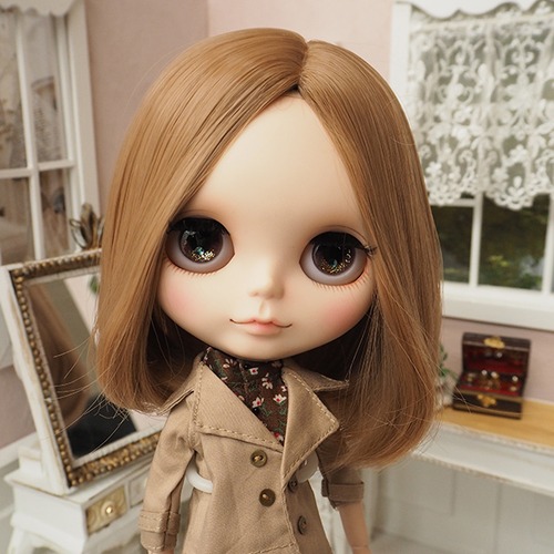 ブライス ウィッグ センターパートロブ ミルキーブラウン(MiB) 10インチ/ドール Blythe