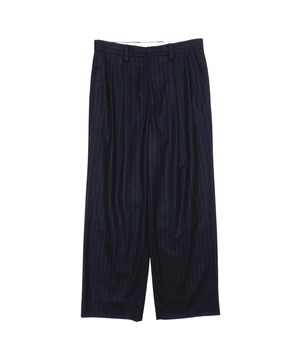 UNIVERSAL PRODUCTS. / 253-60507 WOOL 2 TUCK TROUSERS(NAVY STRIPE)