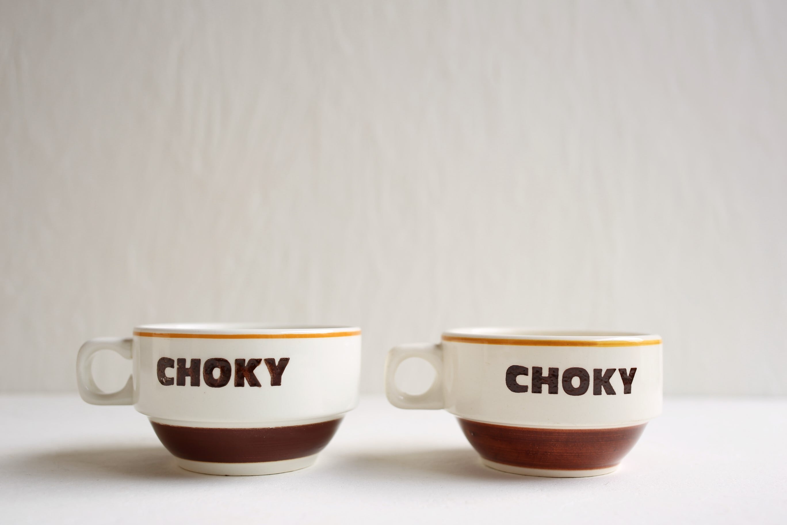 フランス アンティーク ヴィンテージ『CHOKY』陶器製 大きめのカップ N