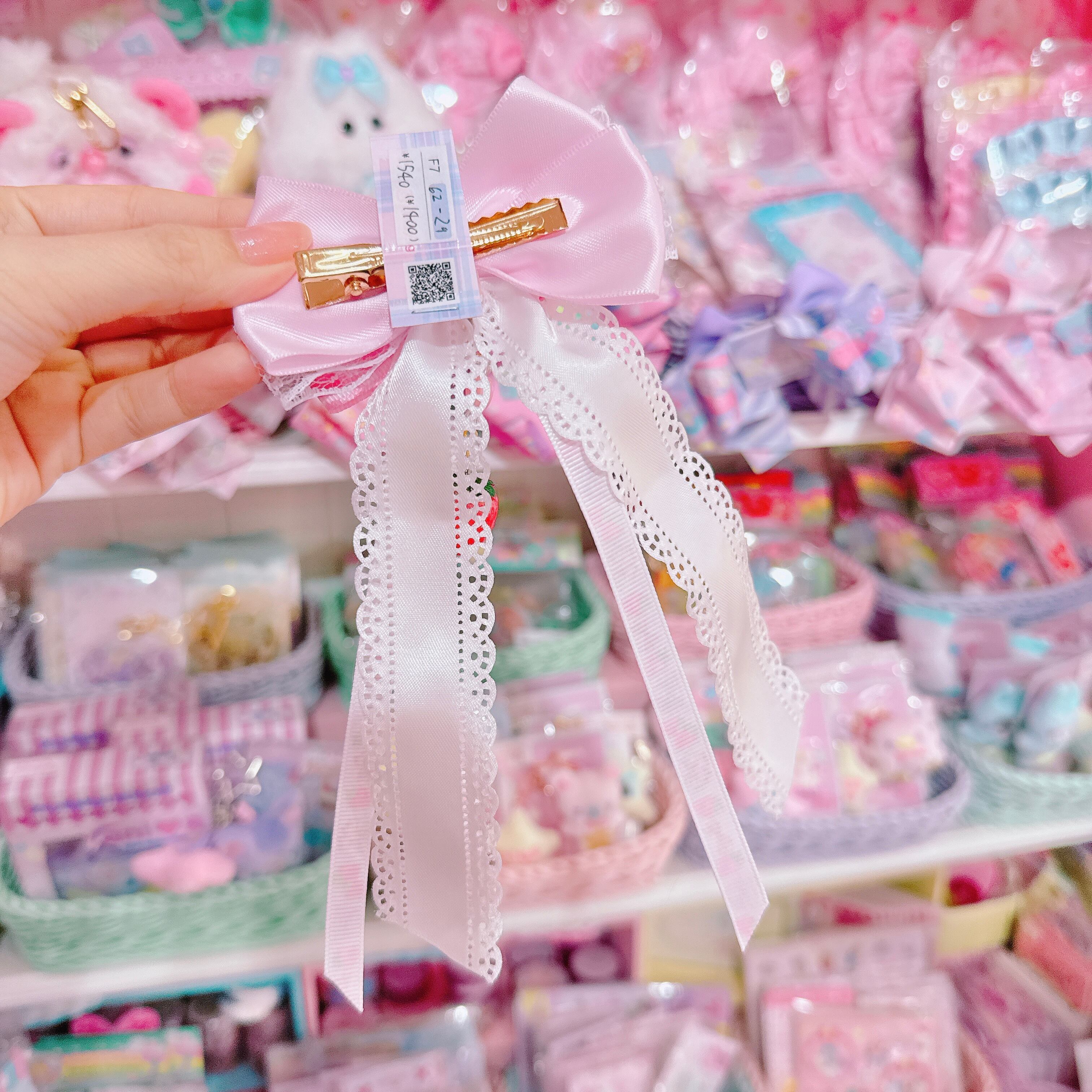 【F7】62-29たらりんリボンヘアクリップ