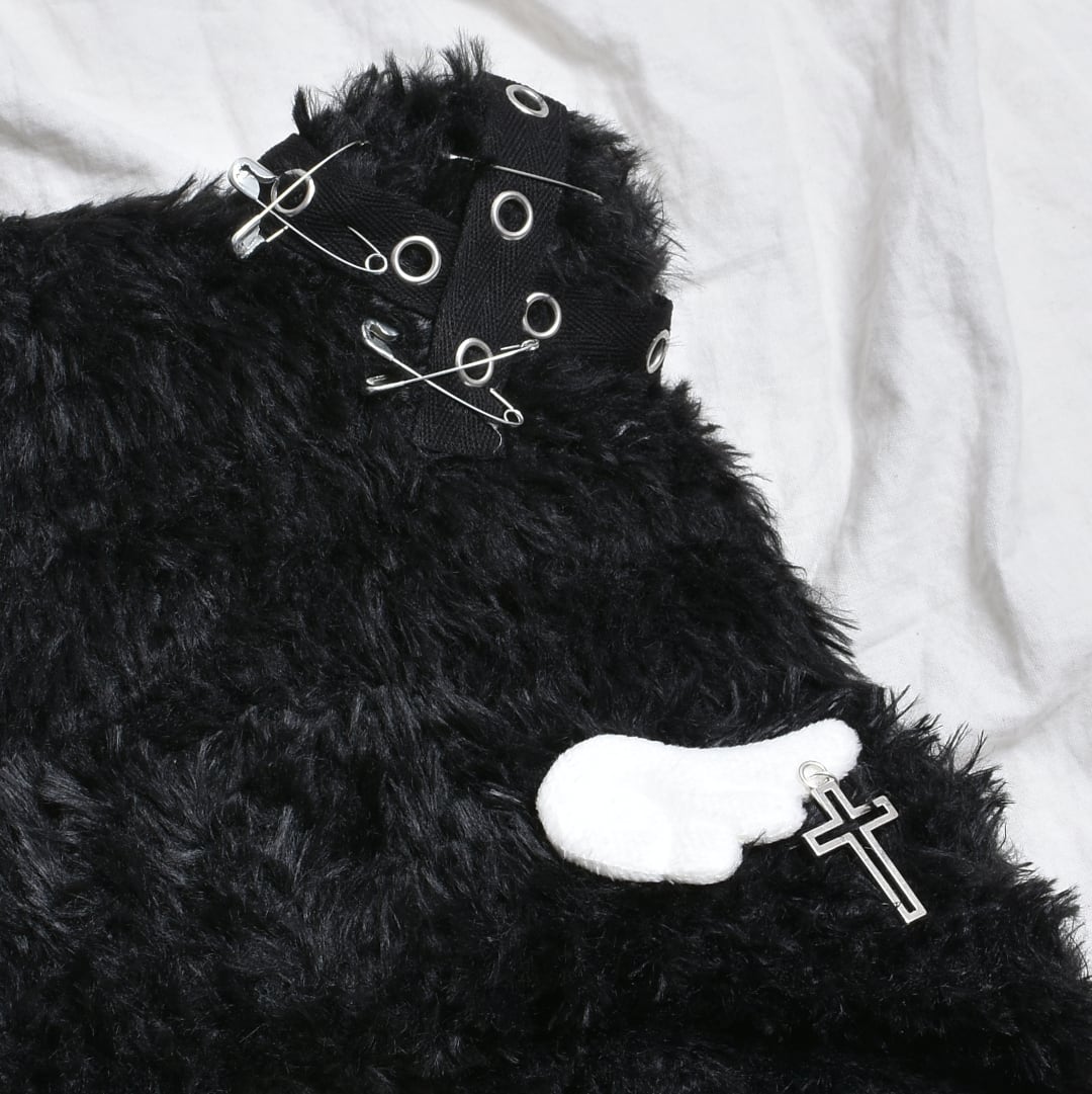 12/16新着】ネコ耳ANGEL+PINファーニット帽(BLACK) | VOLCAN&APHRODITE