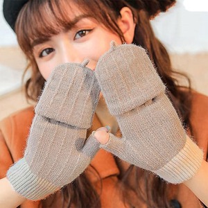 2024/12/06 フード付き ニット 手袋 レディース 秋冬 防寒 グローブ おしゃれ 大人 かわいい スマホ対応 ハンドウォーマー ミトン 通勤 通学 大人可愛い 大人女子 [LW-CDZ045]