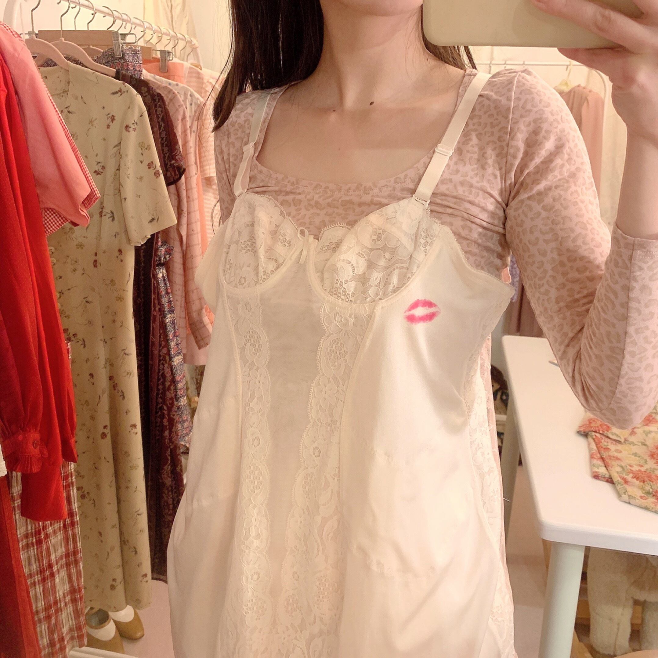 remake : palpable lacy heart camisole