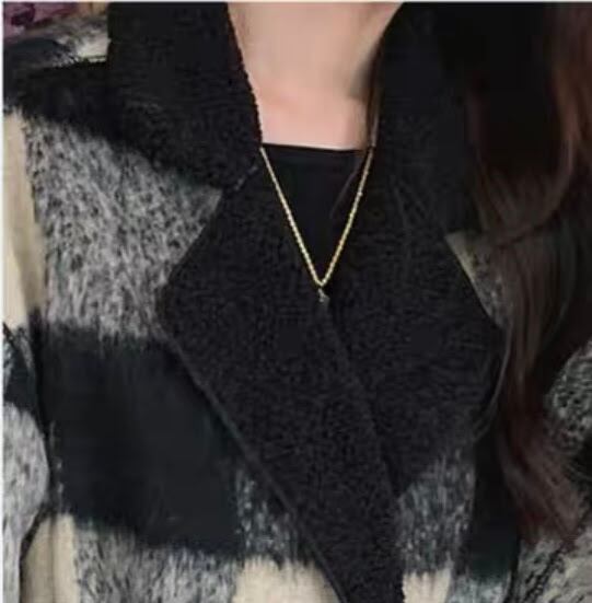 BB0869】白と黒のチェック柄 リバーシブル コート | Blanc Bloom Mist