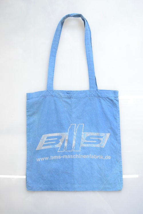 Silver-print sky blue tote bag
