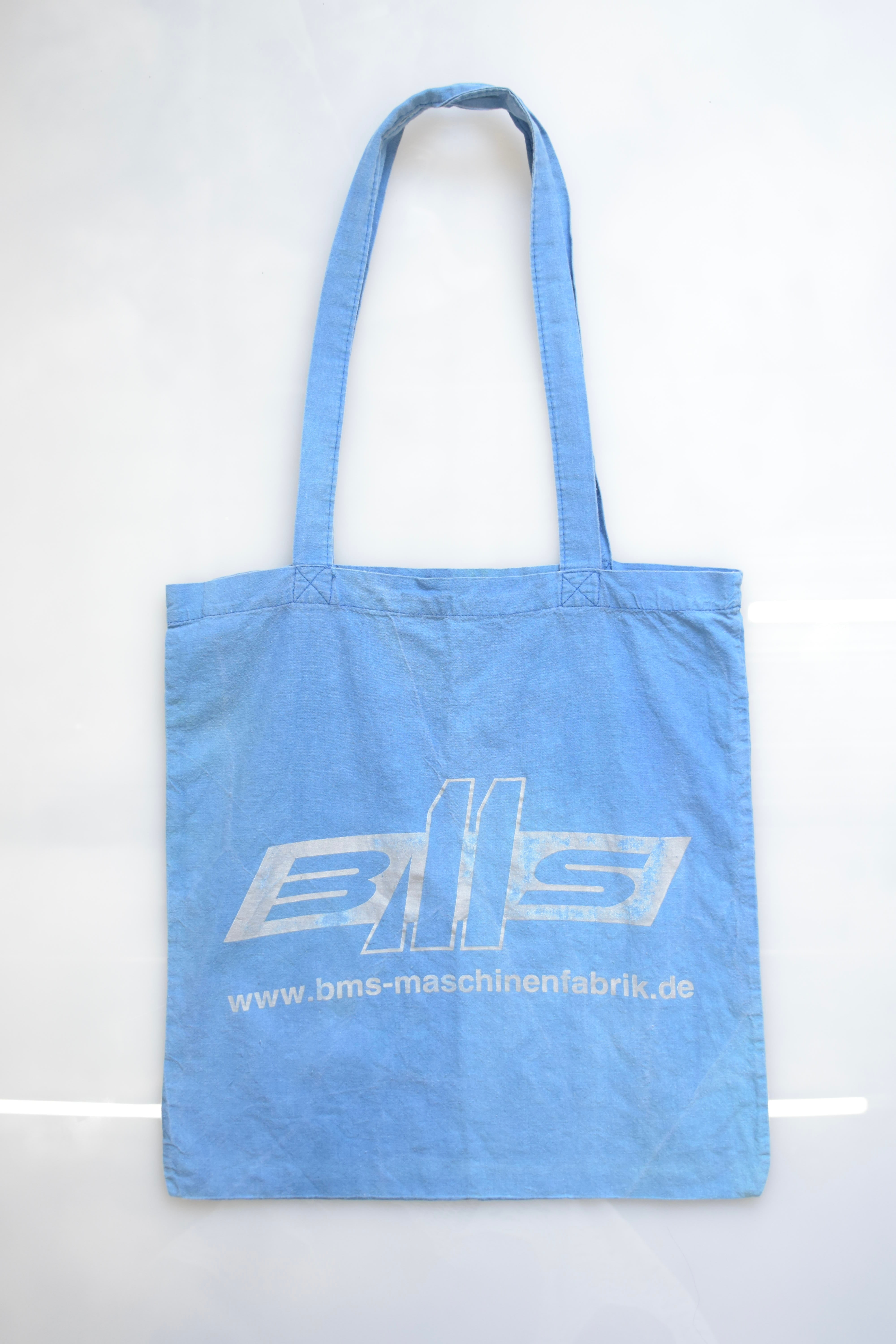 Silver-print sky blue tote bag