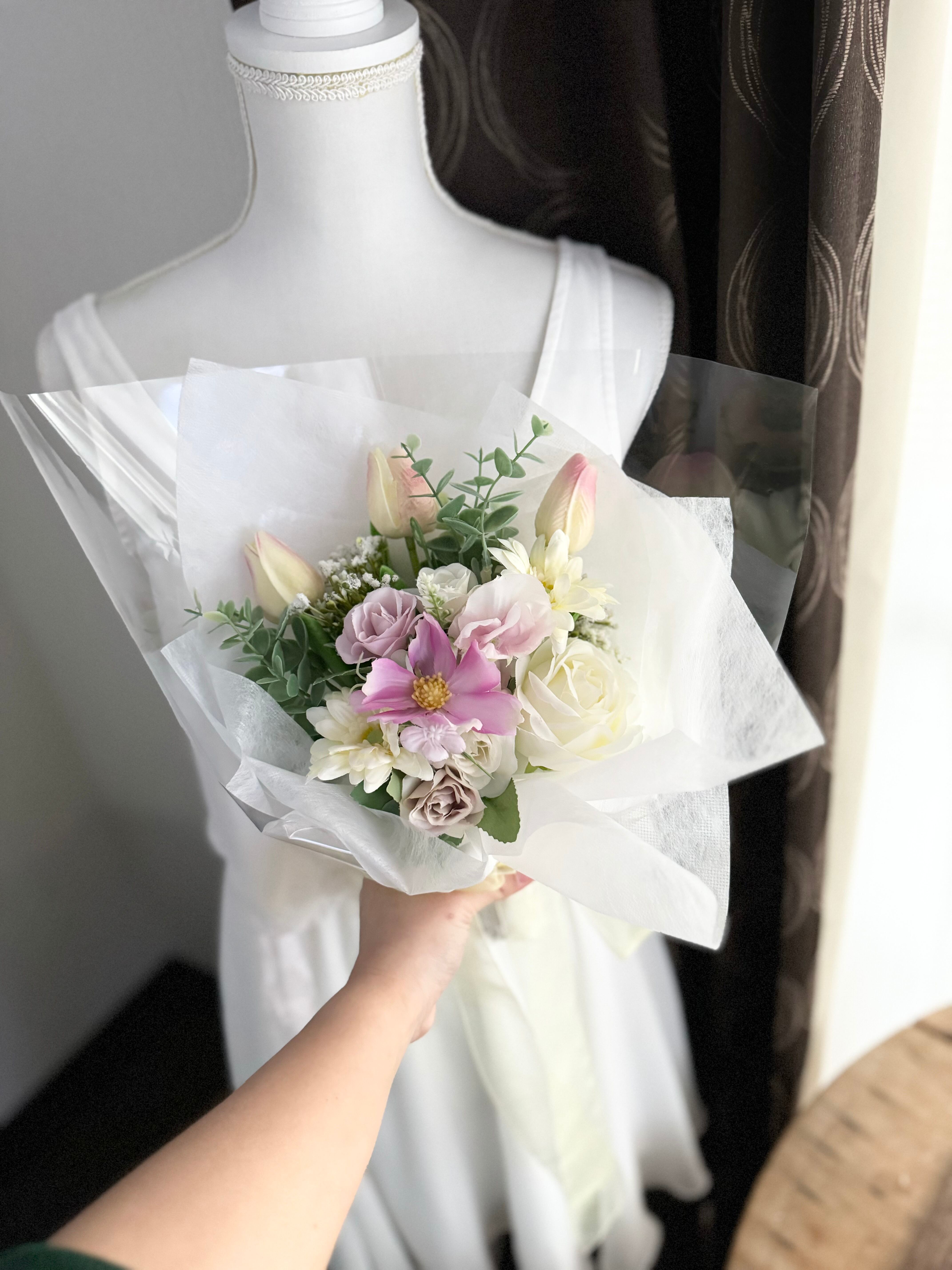 花束•*・ピンクチューリップ×白ガーベラ | houkiboshi