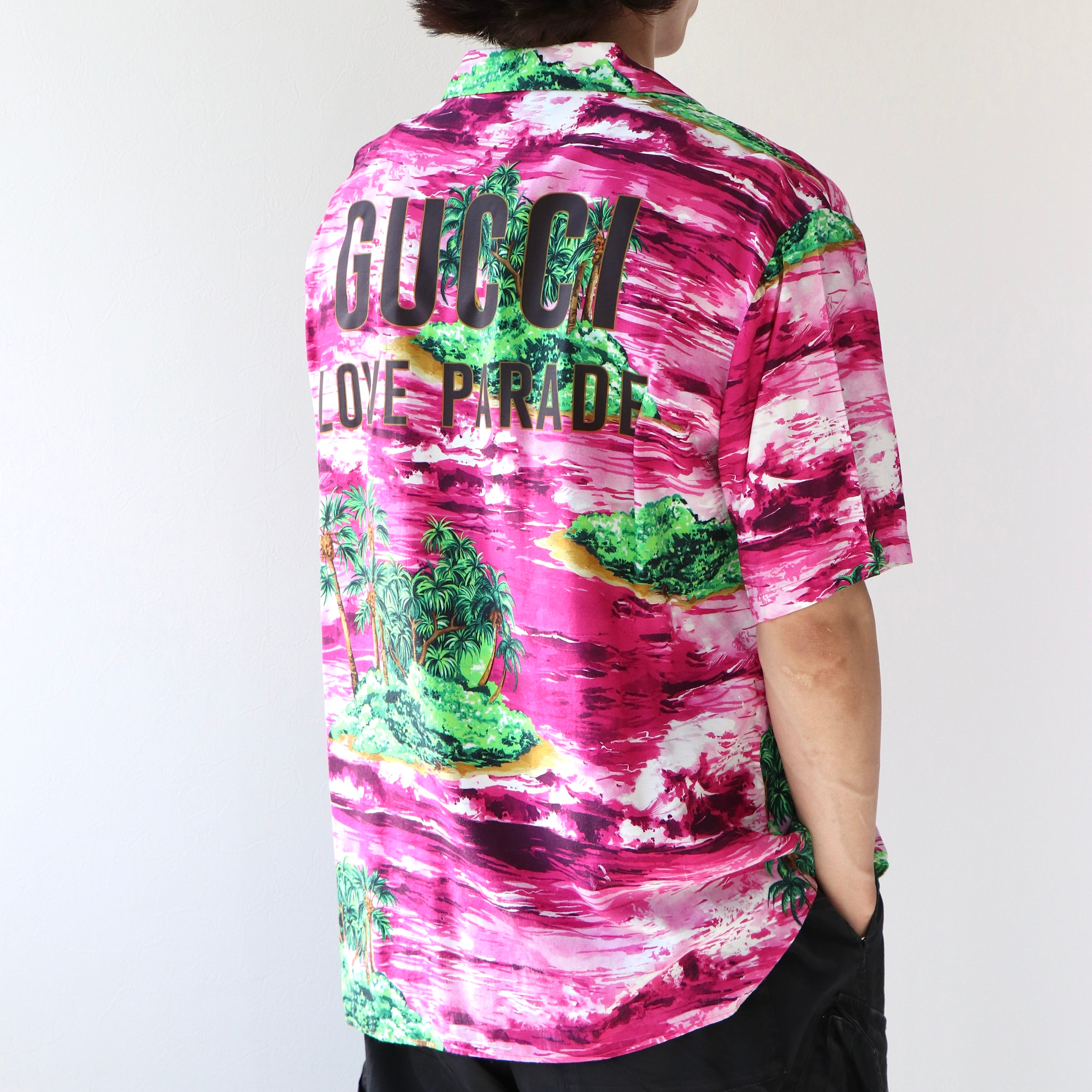 GUCCI 2022ss Love Parade アイランドプリント シャツ レーヨン グッチ