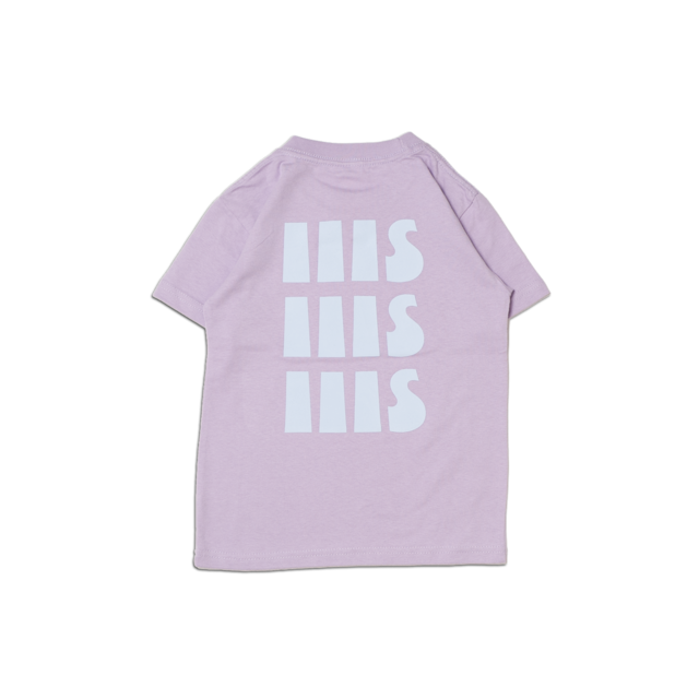 siii "WACHACHA EMBROIDERY / IIIS TRIPLE BACK" KIDS  S/S TEE LIGHT PURPLE