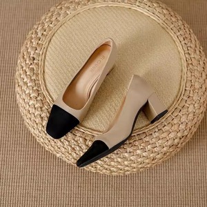 バイカラーパンプス　ヒール高さ3type　W10069