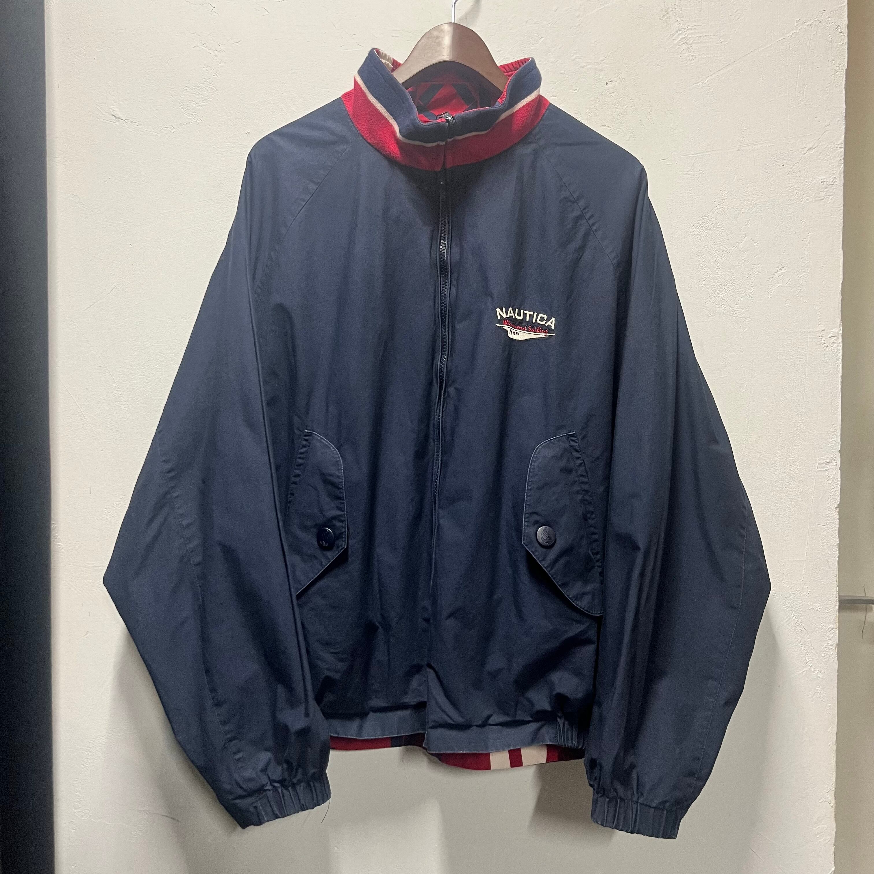 90年代〜 size:L 【 Nautica 】セーリングジャケット ナイロンジャケット ナイロン ノーティカ リバーシブル 古着 古着屋 高円寺  ビンテージ n40125