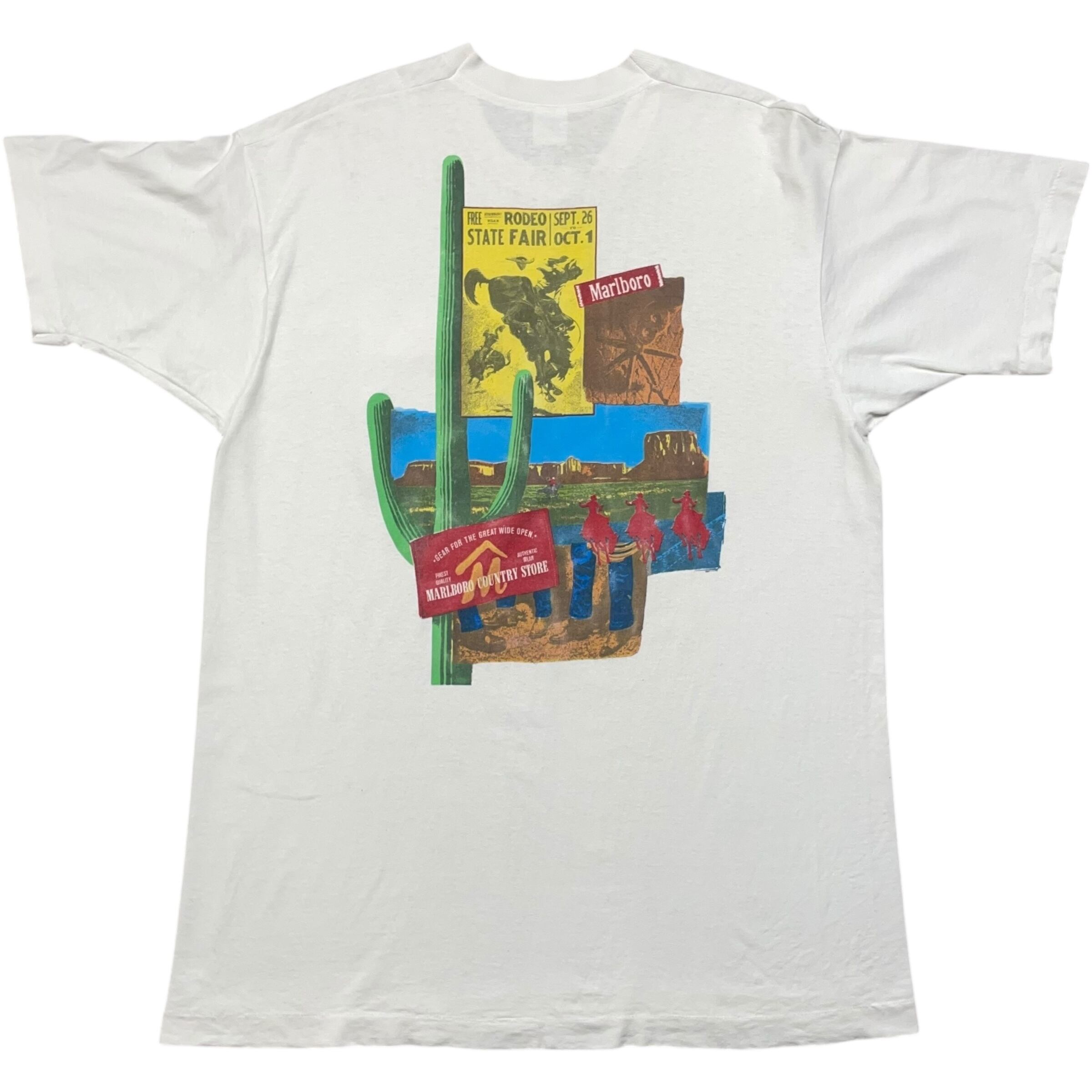 《XL》FRUIT OF THE ROOM フルーツオブザルーム Marlboro マルボロ 企業Tシャツ 胸ポケット 両面プリント シングルステッチ ホワイト USA製 90年代 vintage no.7828