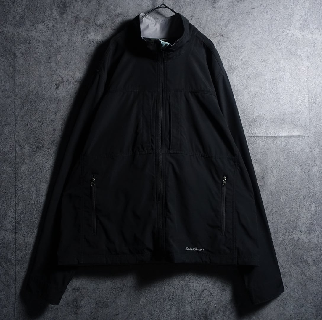 "Eddie Bauer" Black Logo Embroidered Design Nylon Jacket