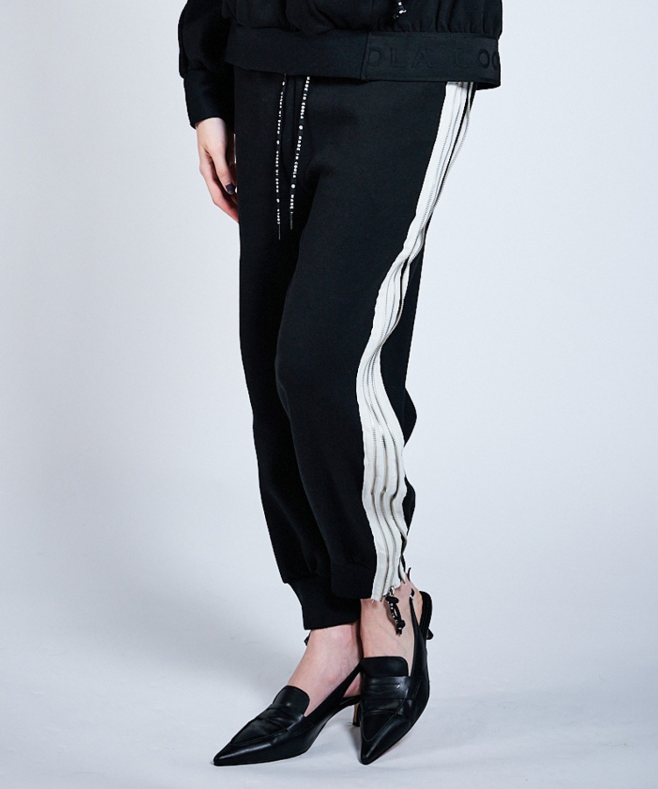 ダブルファスナージョガートラックパンツ (BLACK) CQ-47033