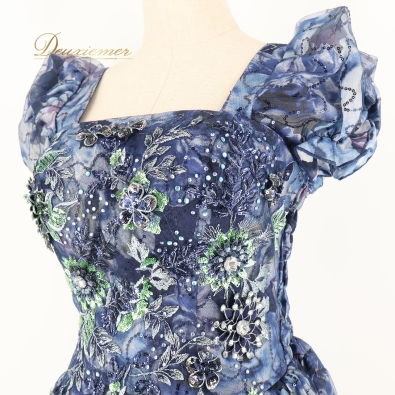 パーティドレス ワンピース 演奏会 カラードレス 発表会 パーティ Da Vistosa ドニャヴィストーサ ネイビー系 パープル系 紺 青 華やか 大人 女性 結婚式 二次会 フォーマル おしゃれ