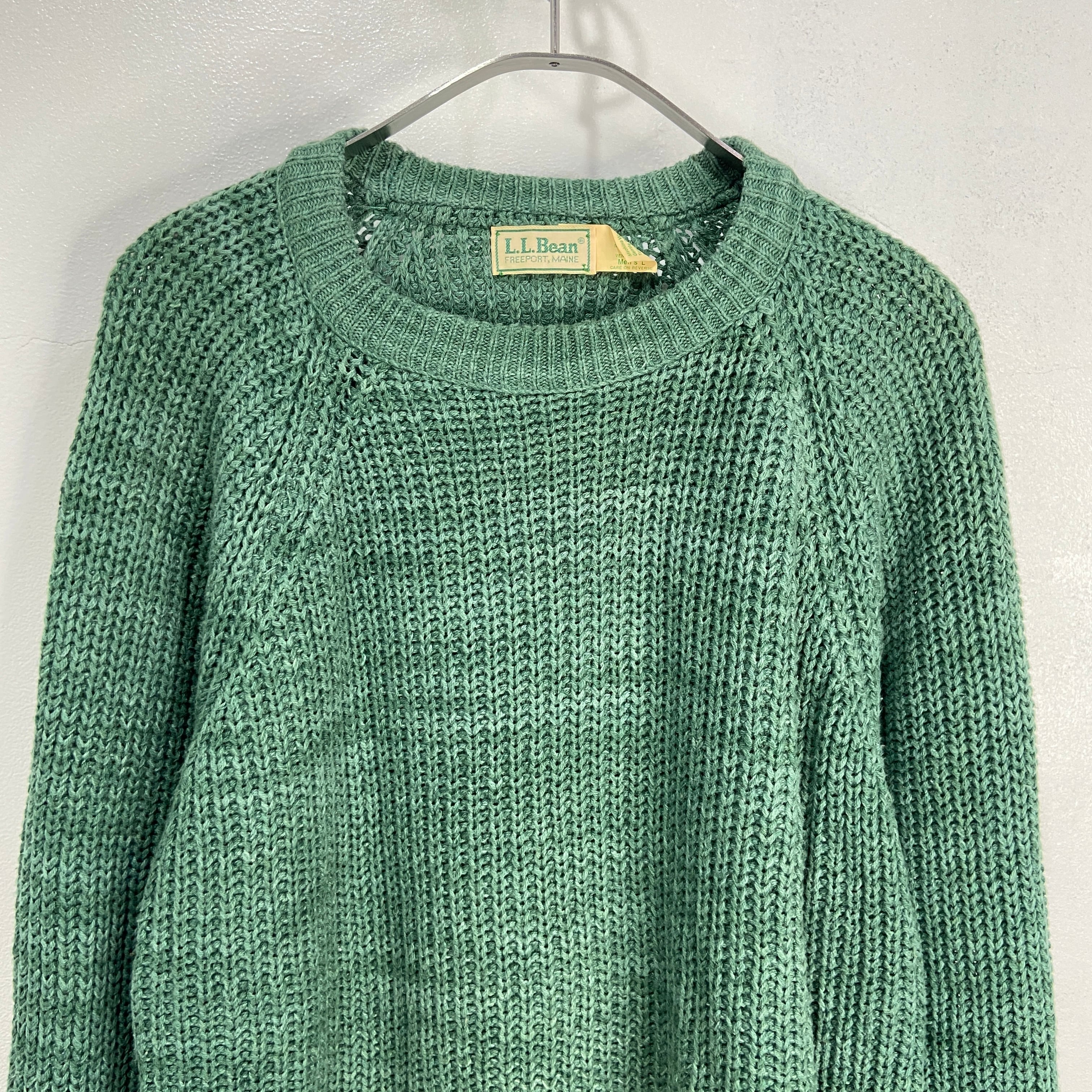 70s 80s USA製 L.L.Bean コットンニット セーター 緑 L | 古着屋 Uan