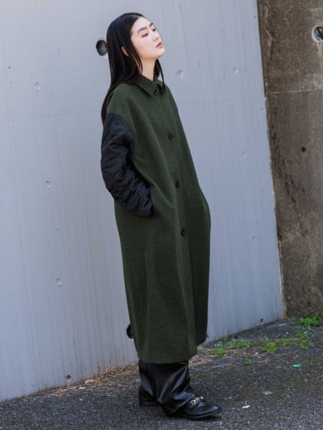 NOMINE 】袖キルティングステンカラーコート | valance 福井