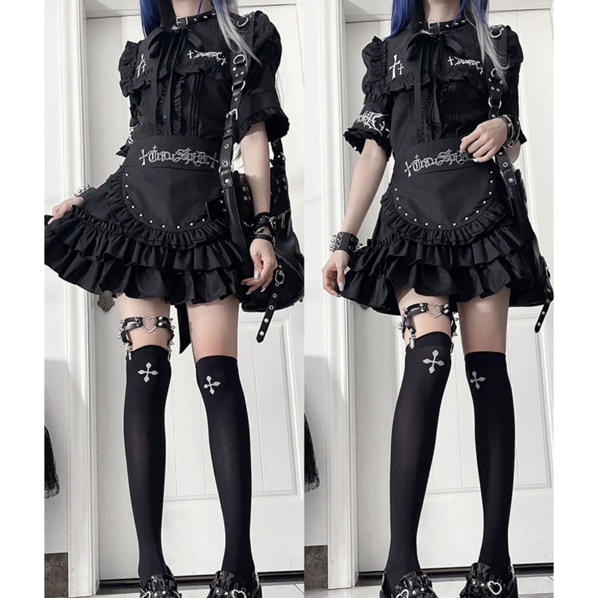 サブカル系フリルエプロン付きメイド服セット：スカート | Maiden's Rêve