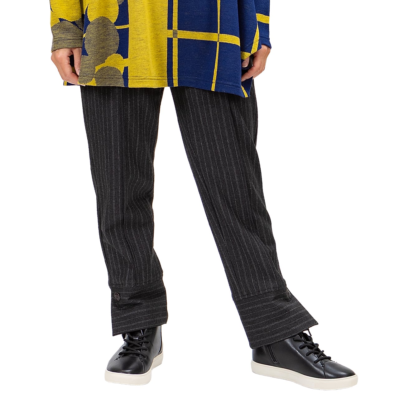 【新作】トラックストライプ起毛ストレッチペンシルパンツ【256-6111】