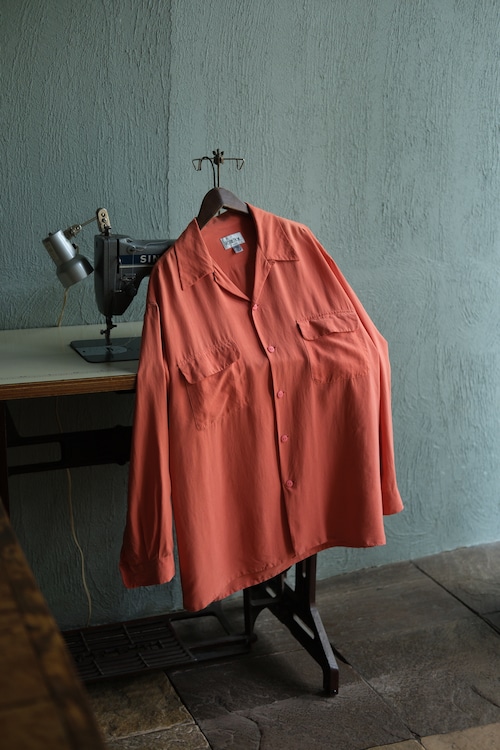 Utah／90's "VOTRE NOM PARIS” all silk open color shirt