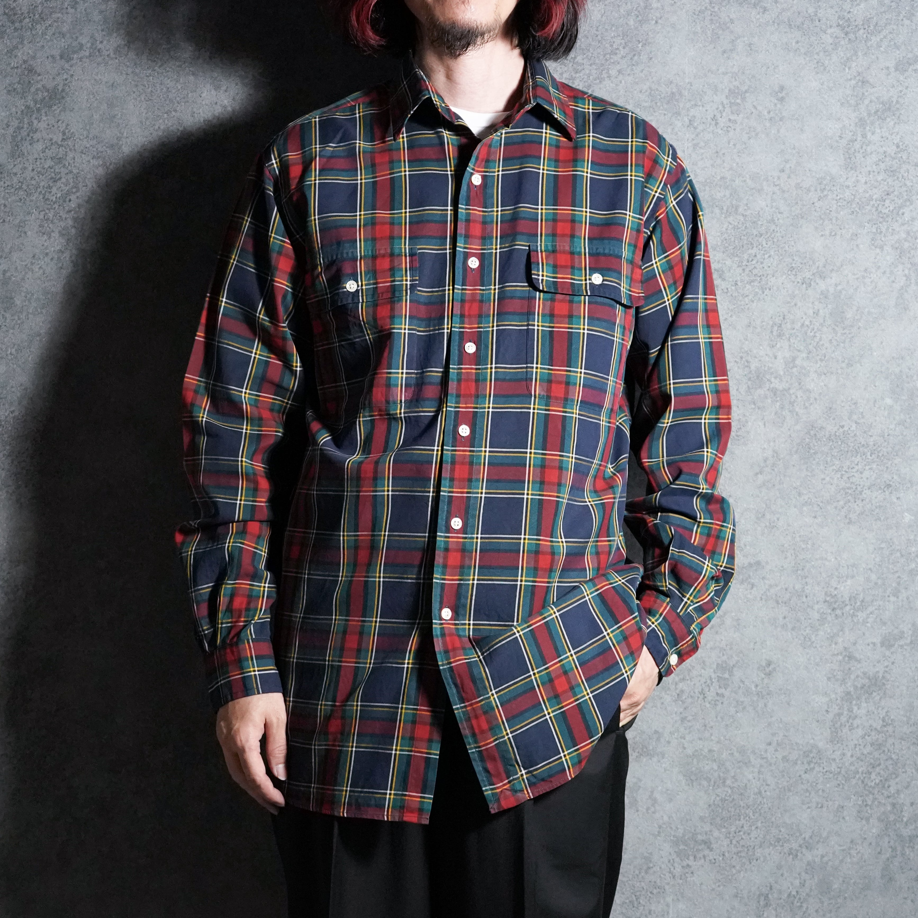 未使用　クリスチャンディオール　ダブルカフス　ドレスシャツ　サックスブルー　XL 80-90s Christian Dior Regular Collar Dress Shirts Sax クリスチャン