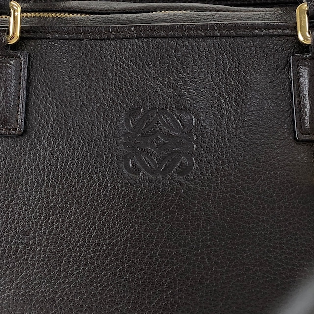 LOEWE ロエベ アマソナ36 ハンドバッグ ダークブラウン アナグラム レザー ボストンバッグ vintage ヴィンテージ オールド ihmrwb