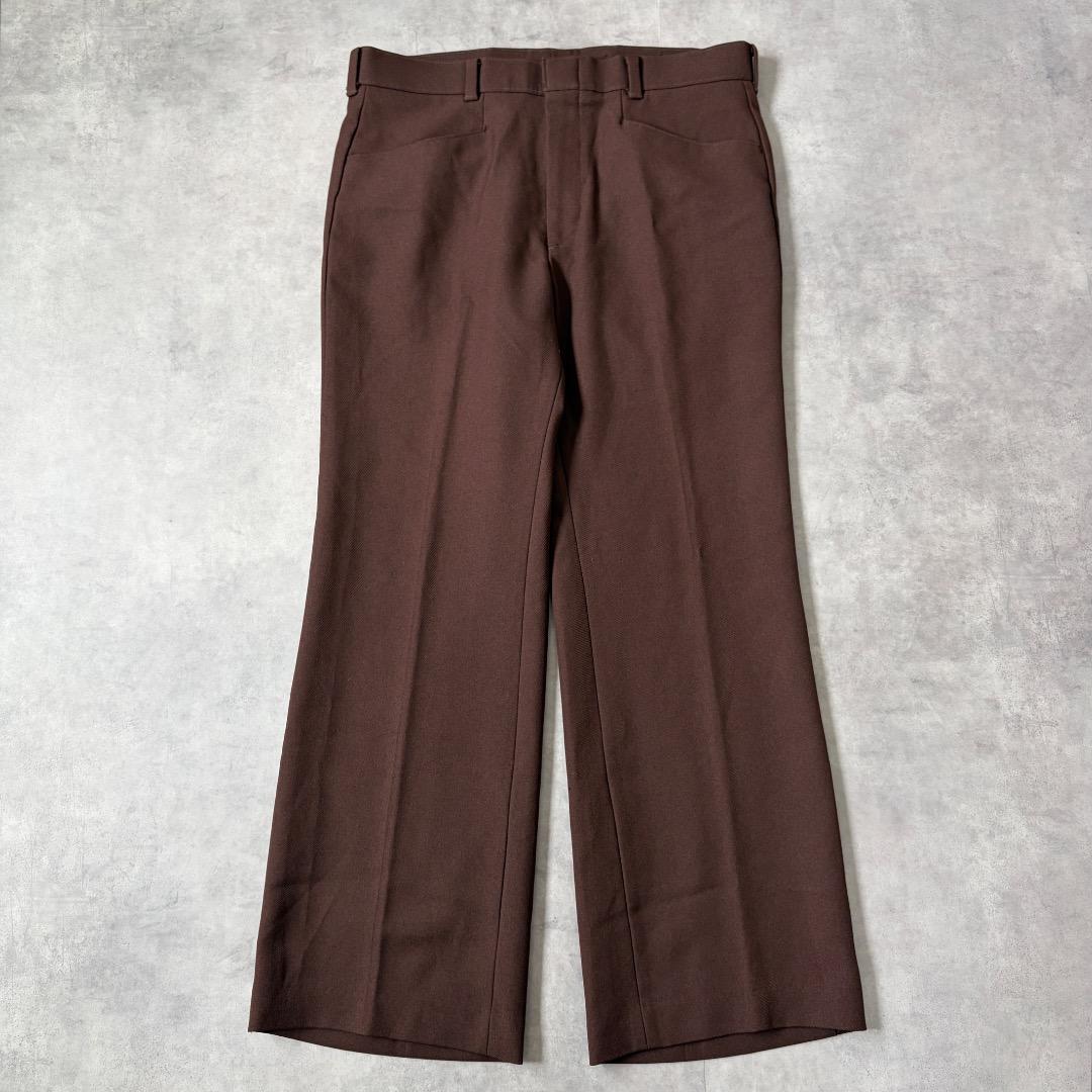 リーバイス W34 アクションスラックス タロン 80s USA 茶 21836