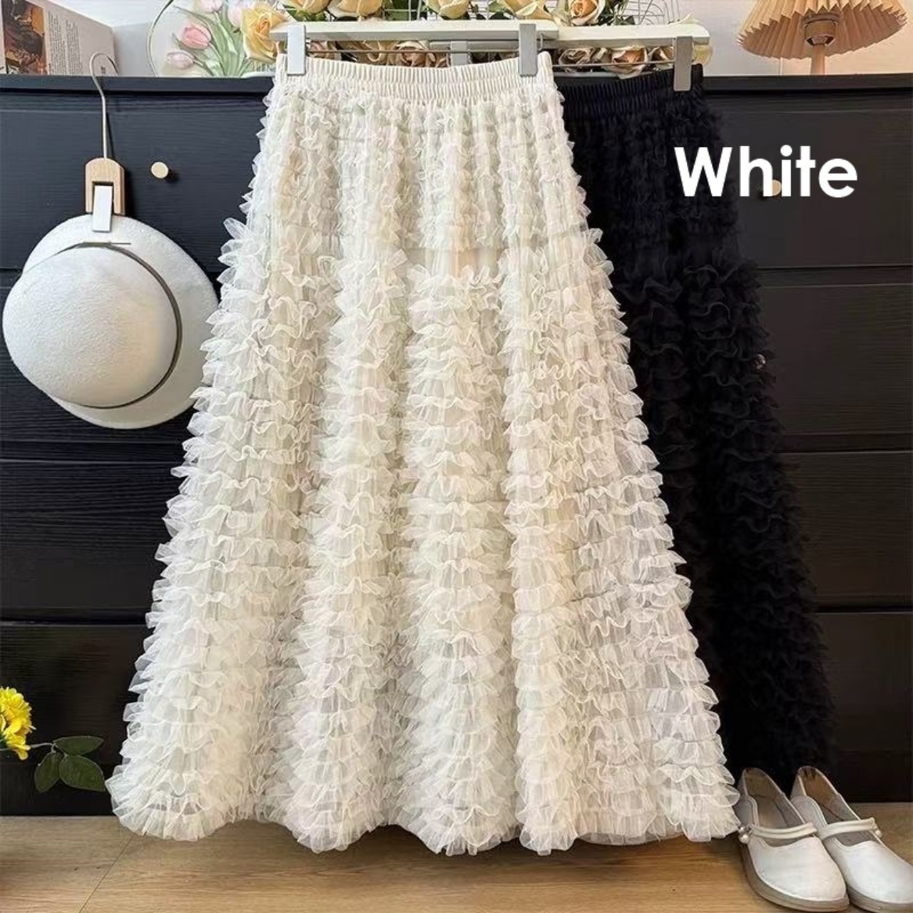 Chiffon Ruffle Layered Skirt / シフォン ラッフル レイヤード スカート