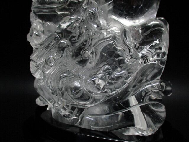 高級彫刻品　天然水晶龍　no,10